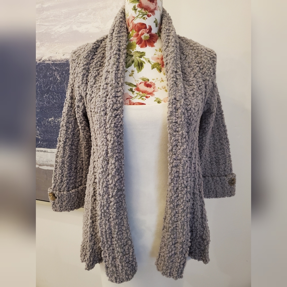 BCBG Maxazria Open Front Crochet Cardigan Sweater